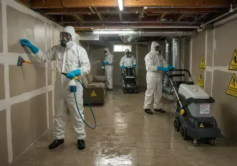 Basement Moisture Removal and Structural Drying process in Dysart, IA